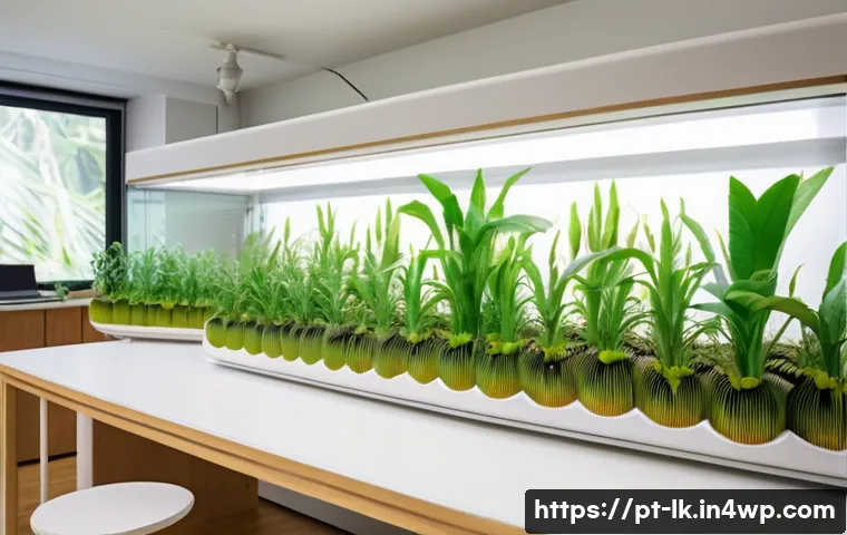 에코크리에이션을 위한 최신 기술 동향 - A vibrant Brazilian startup laboratory focused on sustainable innovation, showcasing young engineers...