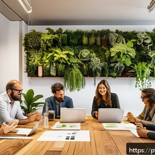 Home 17 에코크리에이션에서의 디자인 사고 - A diverse group of professionals including environmental scientists, designers, farmers, and communi...