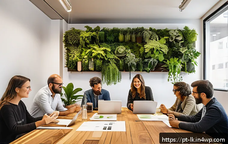 에코크리에이션에서의 디자인 사고 - A diverse group of professionals including environmental scientists, designers, farmers, and communi...